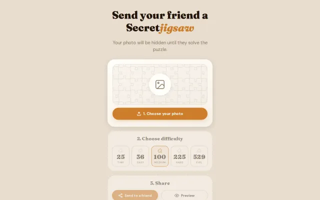Secret Jigsaw – send a photo hidden inside a puzzle