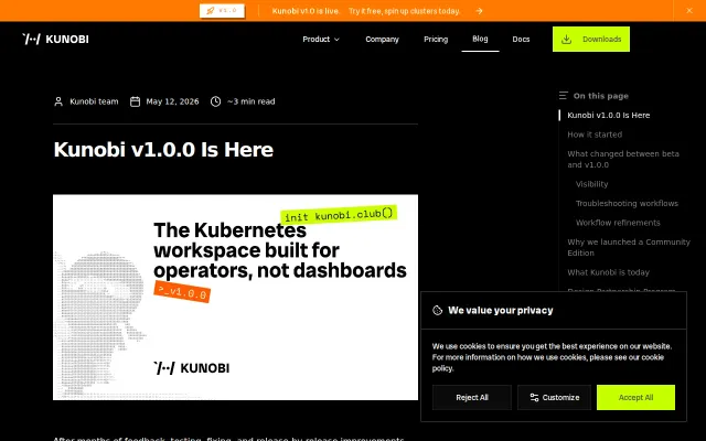 Kunobi 1.0 – A local-first Kubernetes workspace for GitOps teams