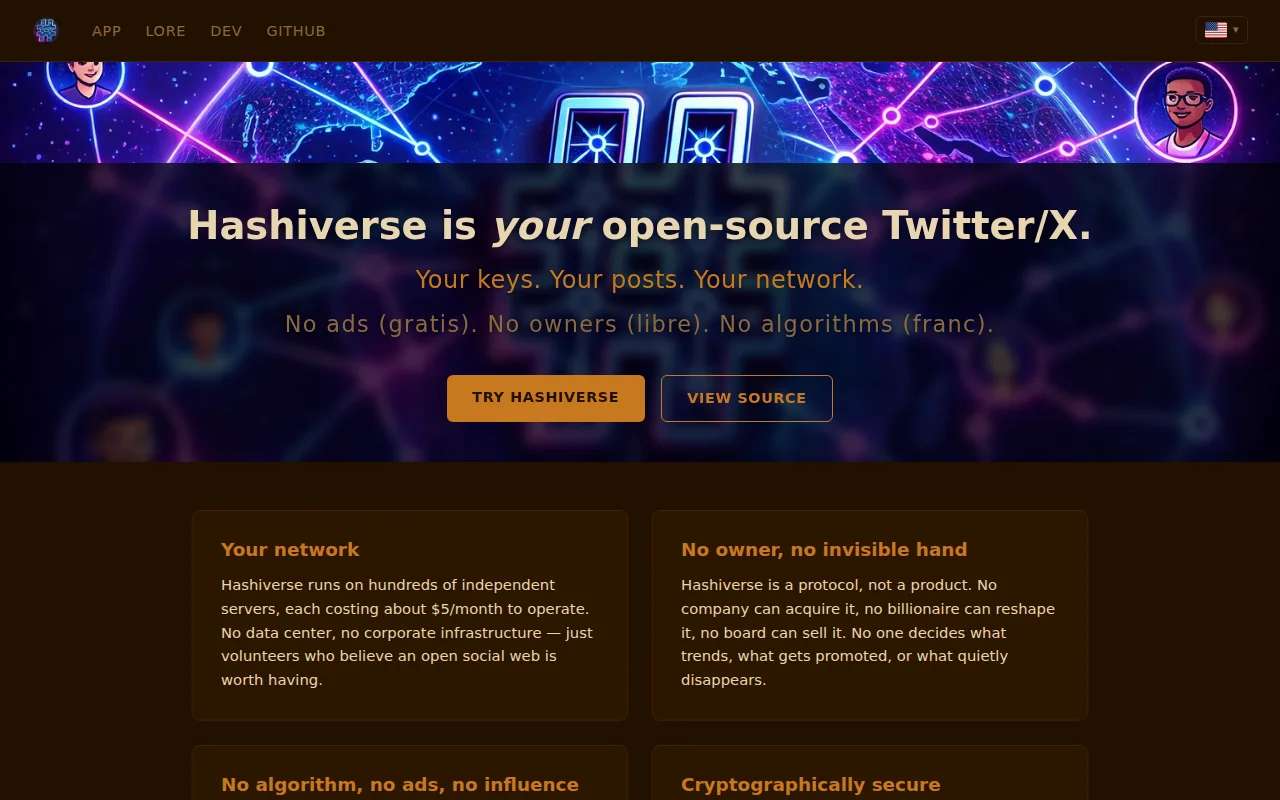 Hashiverse, an open-source decentralized social network in Rust