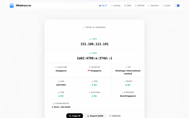 Free IP fraud score detection (without ads or captcha)