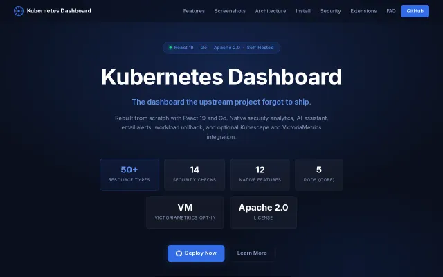 We rebuilt the archived Kubernetes Dashboard in React 19 and Go