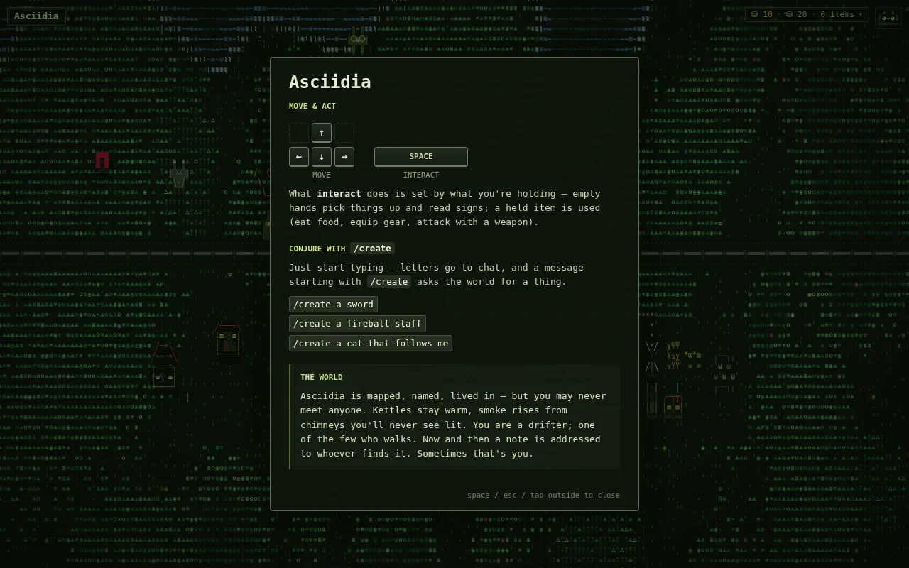 Asciidia – LLM Crafting Game