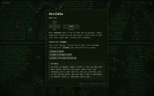 Asciidia – LLM Crafting Game