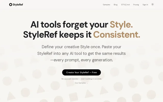 StyleRef – Define your creative style once, use it across every AI tool