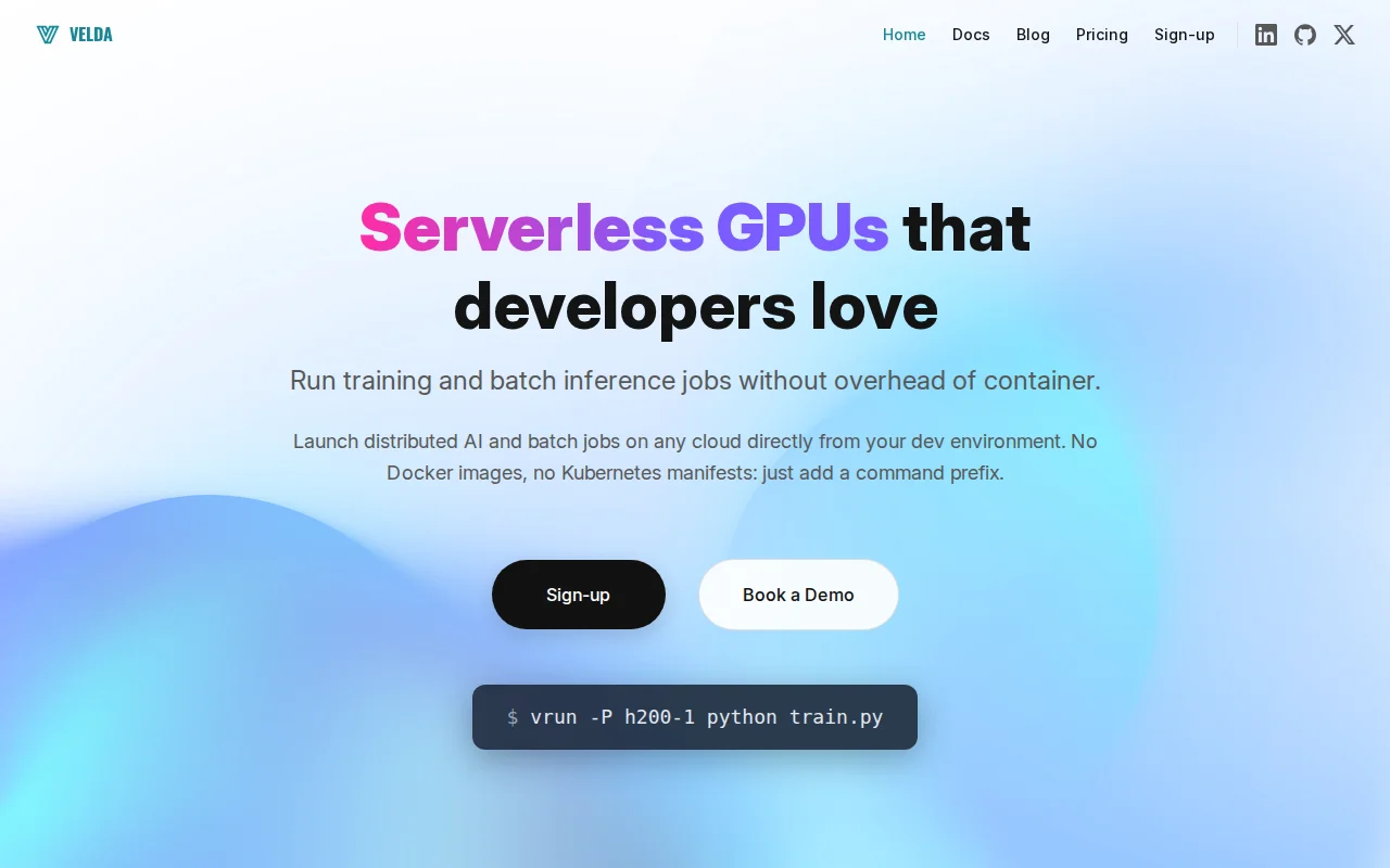 Velda – Run jobs with serverless GPUs, without container images