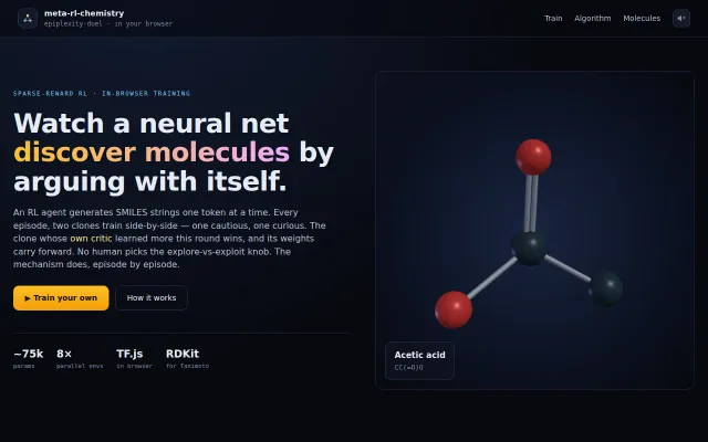 Watch a neural net discover molecules by arguing with itself