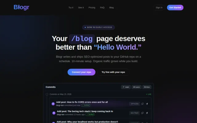 Blogr – for developers who never blog consistently