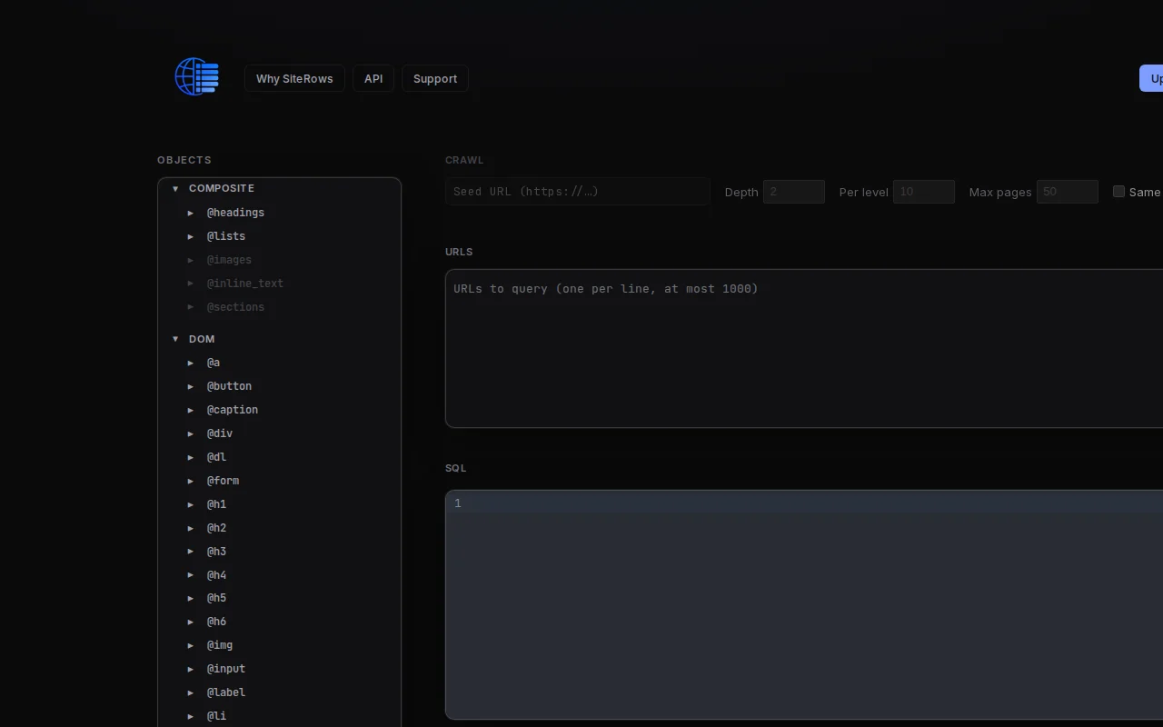 SiteRows – Query Websites with SQL