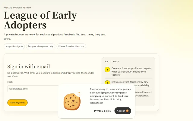 League of Early Adopters – Give product feedback, get product feedback