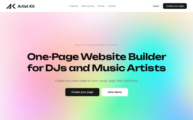 Artist Kit – One-Page Website Builder for DJs and Music Artists