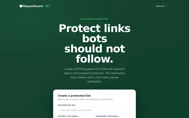 Requestguard – Bot-Protected Short Links