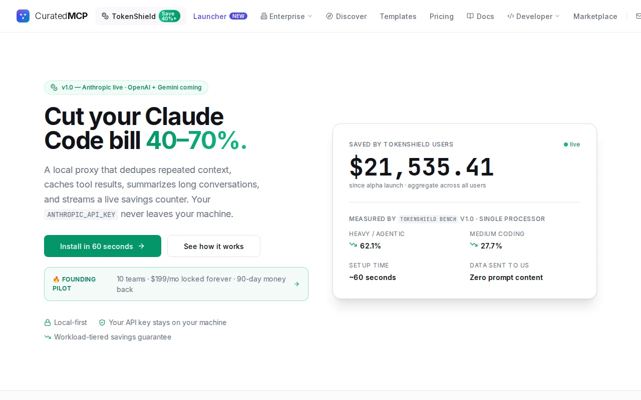 TokenShield – cut your Claude Code bill 40-70%