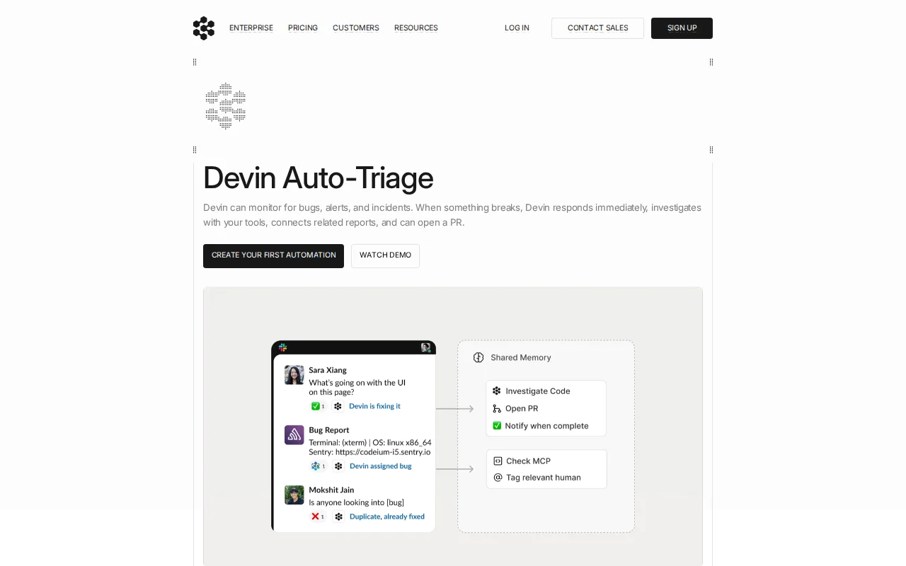 Devin AI can automatically triage issues