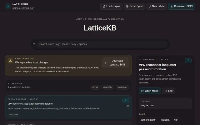 LatticeKB- A personal Knowledge base web-app