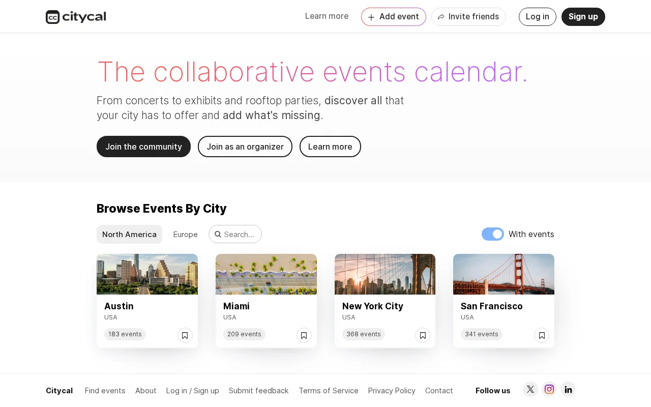 Citycal – Collaborative Events Calendar