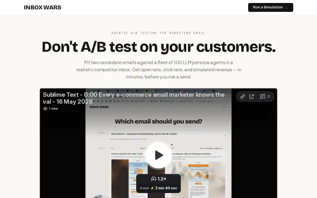 Agentic simulator for marketing email A/B testing