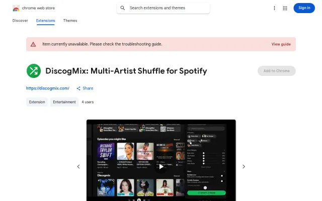 Shuffle multiple artists' full discographies on Spotify