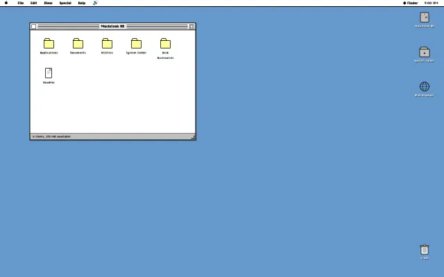 macOS system 7 web desktop