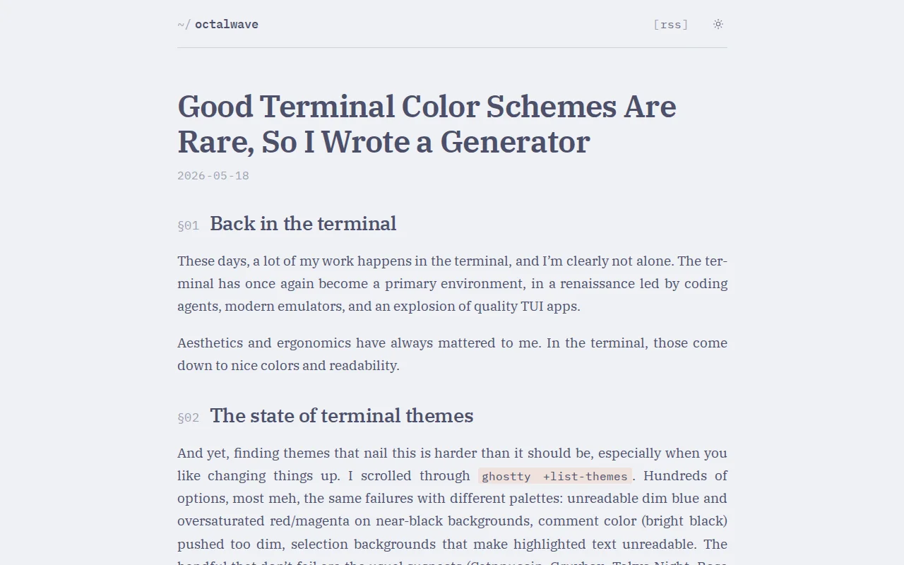 Good Terminal Color Schemes Are Rare, So I Wrote a Generator
