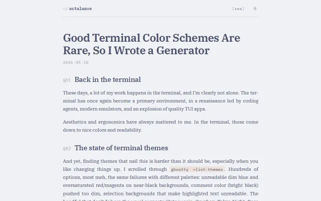 Good Terminal Color Schemes Are Rare, So I Wrote a Generator
