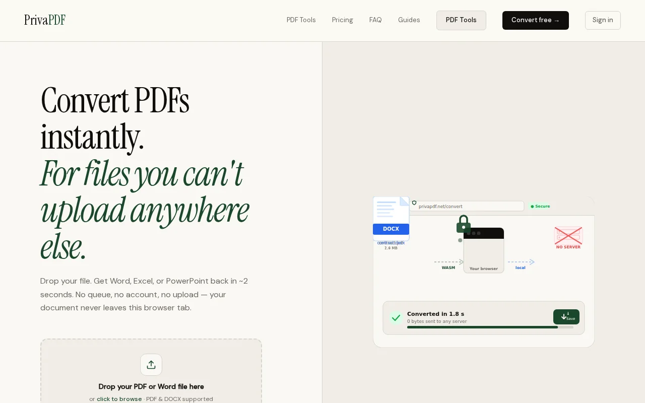 Privacy-First PDF Converter