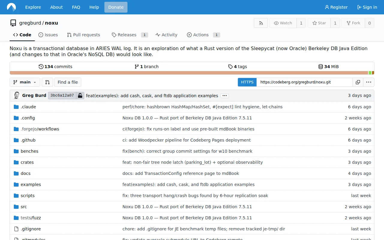 Noxu DB, a Rust Port of Berkeley DB Java Edition