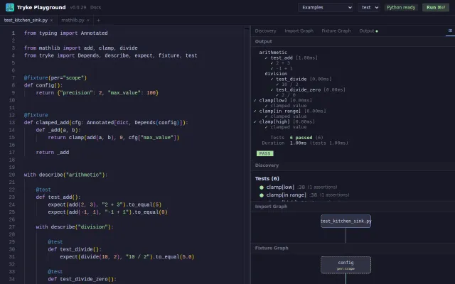 Try Tryke – the Rust-powered Python test framework – in the browser