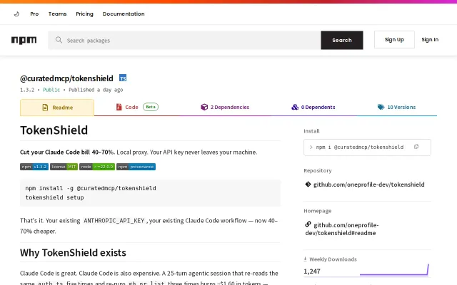 TokenShield – Local proxy that dedupes Claude Code conversation traffic