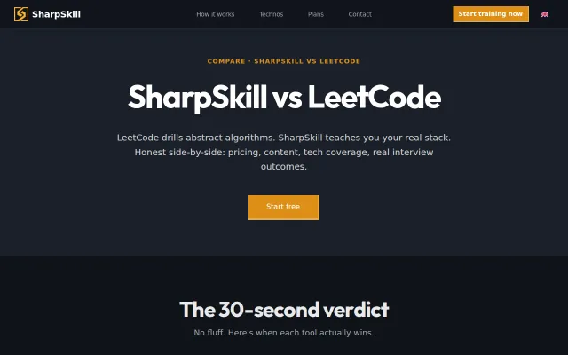SharpSkill – A LeetCode Alternative with real interview outcomes
