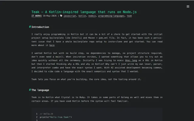 Building a Programming Language for Myself