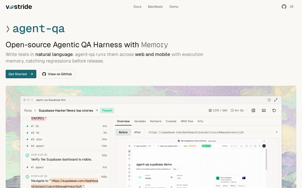 Open-Source Agentic QA Harness with Memory