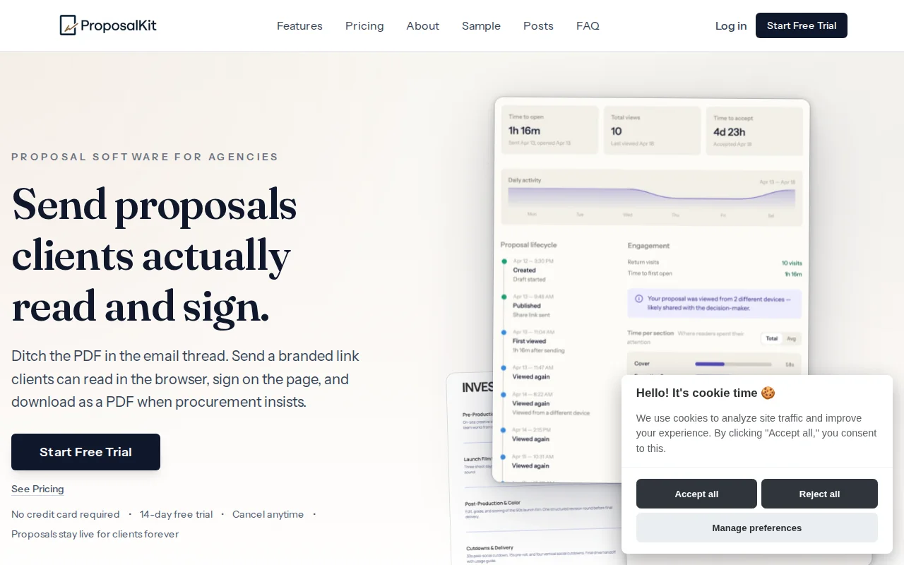 Proposalkit.io – you write the content, we control the design