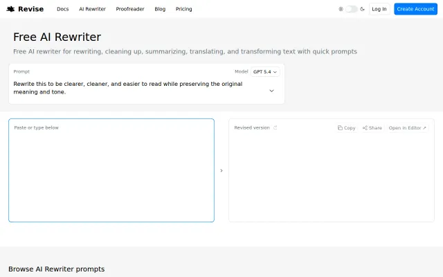 A fast, free AI rewriter