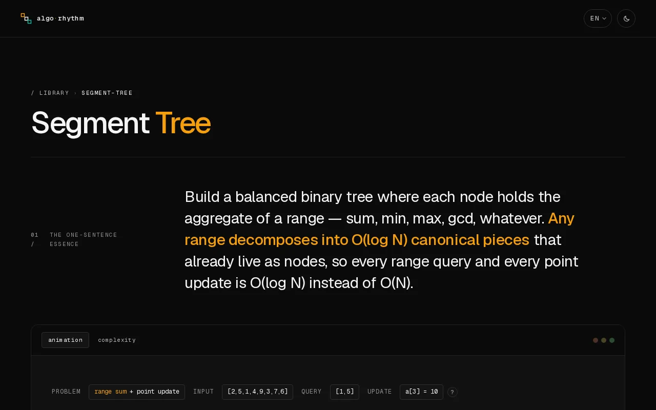 Segment Tree visualization