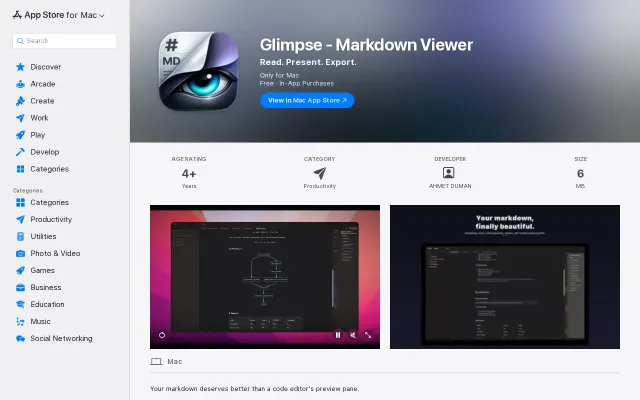 Glimpse, Markdown reader using Apple's on-device foundation model