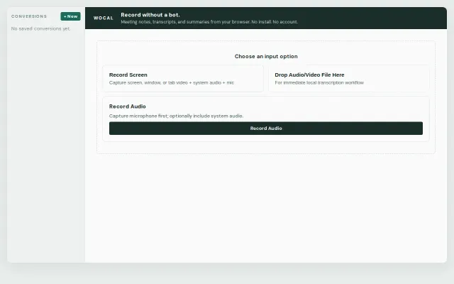 A botless meeting recorder and summarizer that runs in the browser