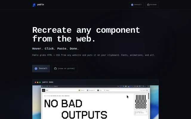 Pablo – a Chrome extension that copies UI from any website