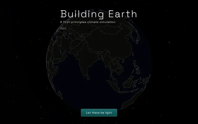 Interactive first-principles climate physics simulation with explainer
