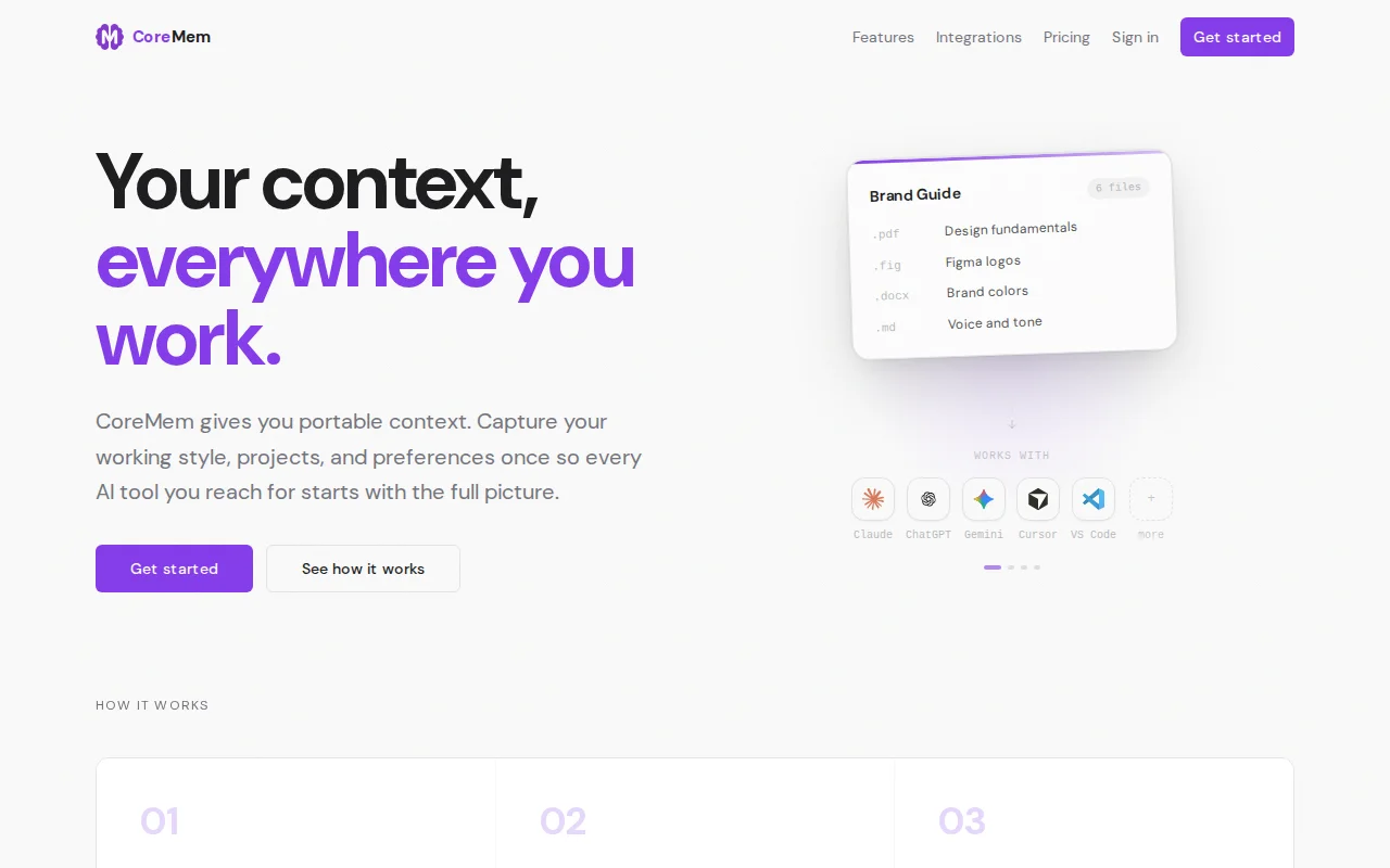 CoreMem – Portable context for AI agents