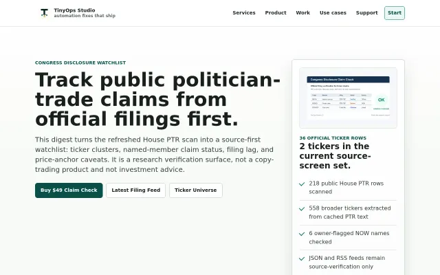 Source-check politician stock-trade claims against public filings