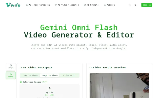 Gemini Omni flash video editor and generator