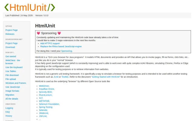HtmlUnit 5.0.0 Is Available