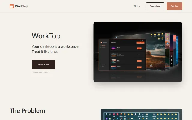 WorkTop – Different desktops with different files. (Windows only)