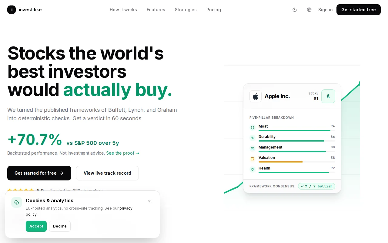 I'm 17 and built a tool that scores all stocks against Buffett criteria