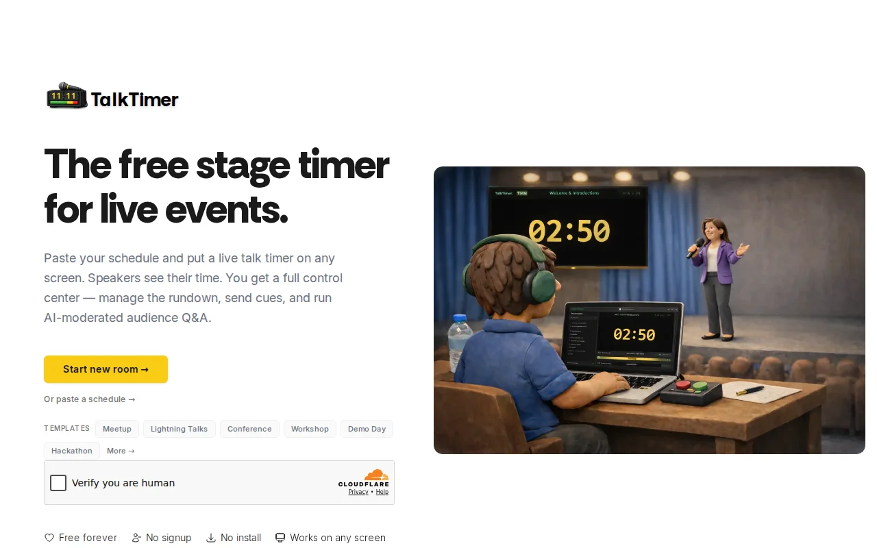 TalkTimer, a micro-SaaS run by an AI agent team