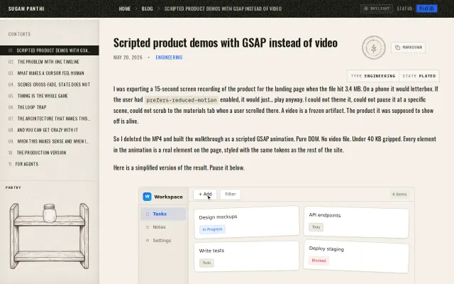 Replacing a 3.4MB video with 40kb of GSAP