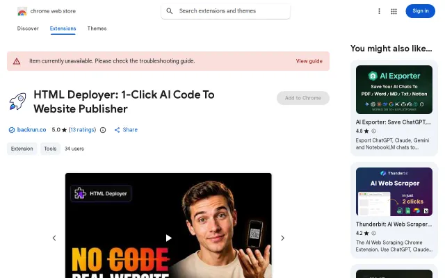 HTML Deployer – AI Code to Website Publisher