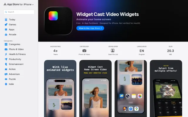 Widget Cast – Video Widgets for iOS