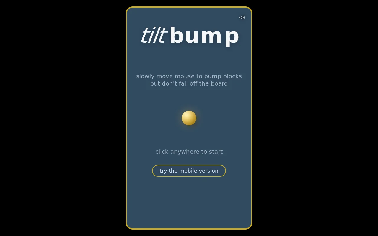 TiltBump, a mobile web game controlled by phone tilt