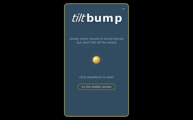 TiltBump, a mobile web game controlled by phone tilt